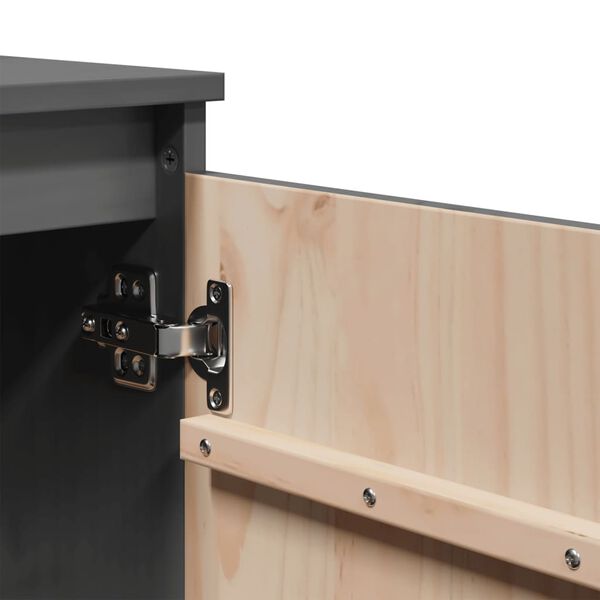 vidaXL Βοηθητικό Ντουλάπι Γκρι 60 x 36 x 65 εκ. από Μασίφ Ξύλο Πεύκου