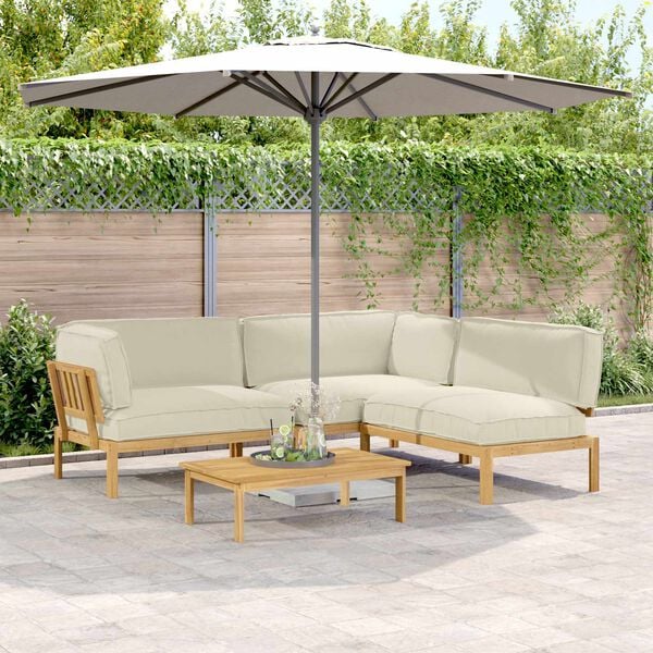 vidaXL &Sigma;&epsilon;&tau; &Kappa;&alpha;&nu;&alpha;&pi;έ &mu;&epsilon; &mu;&alpha;&xi;&iota;&lambda;ά&rho;&iota; &Mu;&omicron;&nu;ό&chi;&rho;&omega;&mu;&omicron; 4 pcs &Kappa;&rho;&epsilon;&mu; &Sigma;&tau;&epsilon;&rho;&epsilon;ό &Xi;ύ&lambda;&omicron; &Alpha;&kappa;&alpha;&kappa;ί&alpha;&sigmaf;