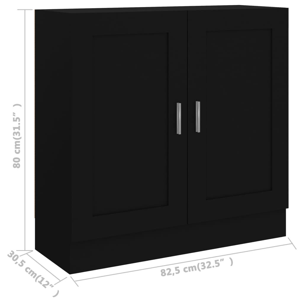vidaXL Βιβλιοθήκη Μαύρη 82,5 x 30,5 x 80 εκ. Επεξ. Ξύλο