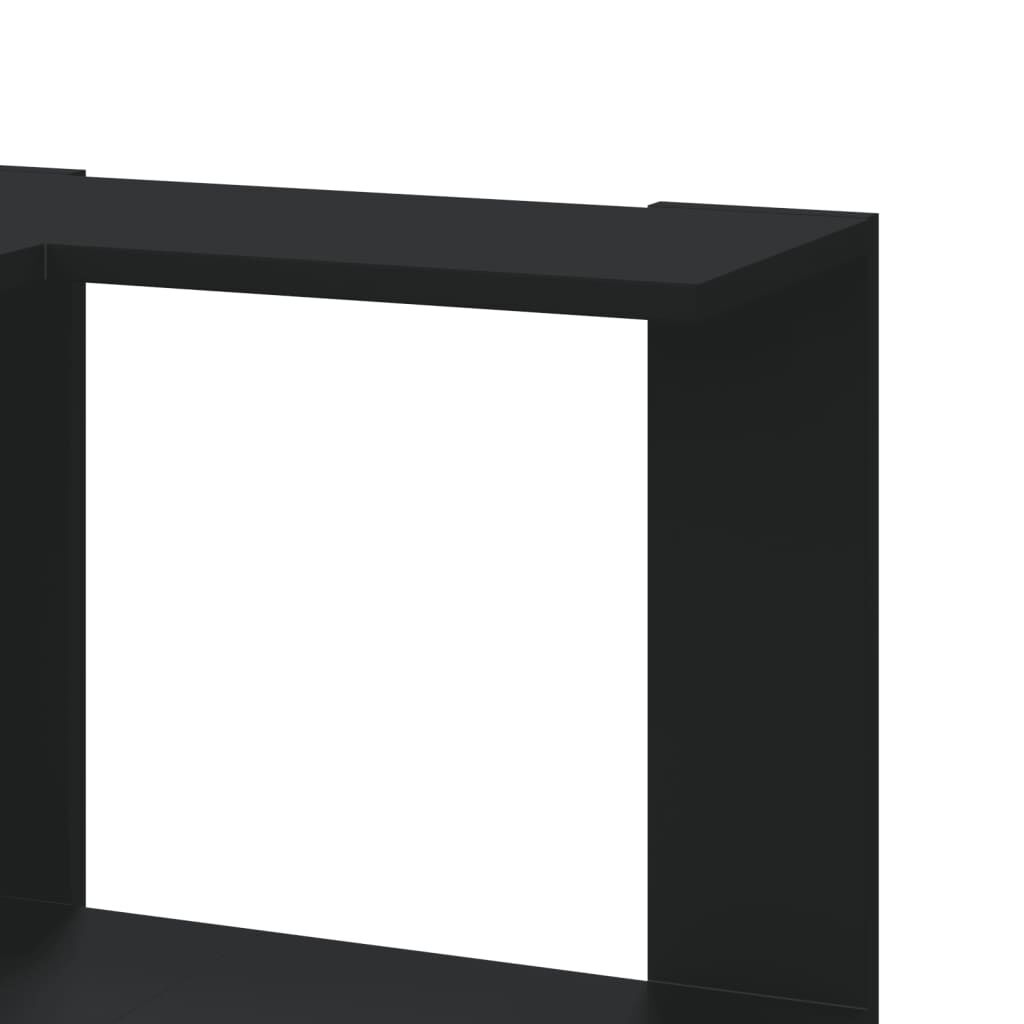 vidaXL Βιβλιοθήκη Γωνιακή 3 Επ. Μαύρο 50x50x102εκ Επεξ. Ξύλο