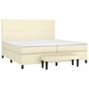 vidaXL Κρεβάτι Boxspring με Στρώμα Κρεμ 200x200 εκ. Συνθετικό Δέρμα