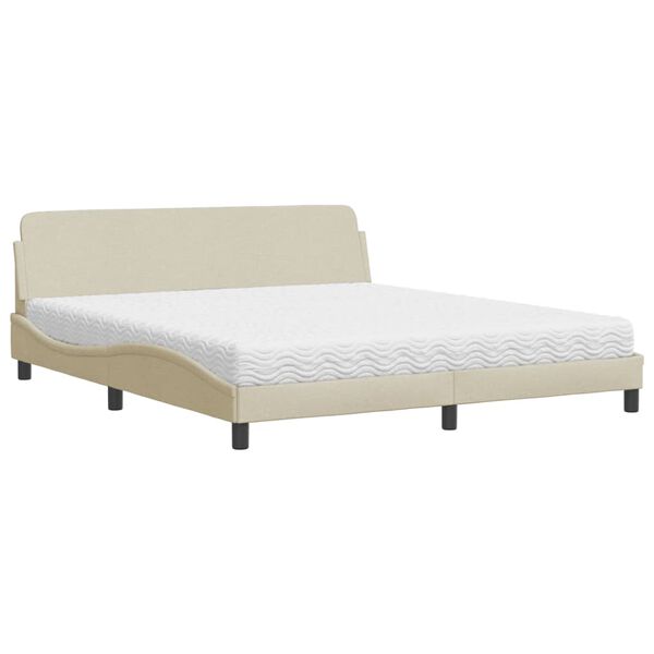 vidaXL Κρεβάτι Κρεμ 180x200 εκ. Υφασμάτινο