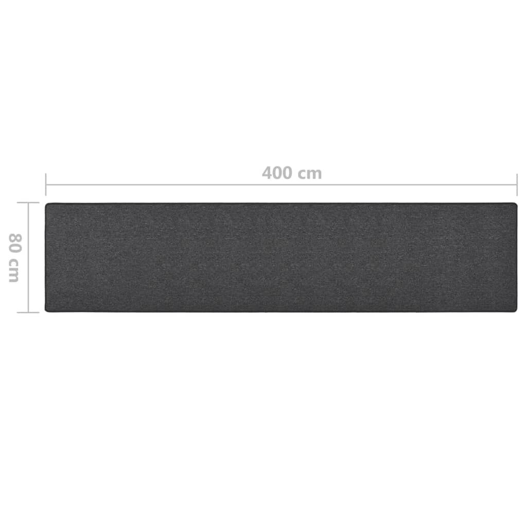 vidaXL Χαλί Διάδρομος Ανθρακί 80 x 400 εκ.
