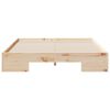 vidaXL Κρεβάτι δαπέδου Καφέ 140 x 190 cm Μασίφ ξύλο πεύκου