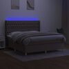 vidaXL &Kappa;&rho;&epsilon;&beta;ά&tau;&iota; Boxspring &mu;&epsilon; &Sigma;&tau;&rho;ώ&mu;&alpha; & LED Taupe 160x200 &epsilon;&kappa;. &Upsilon;&phi;&alpha;&sigma;&mu;ά&tau;&iota;&nu;&omicron;
