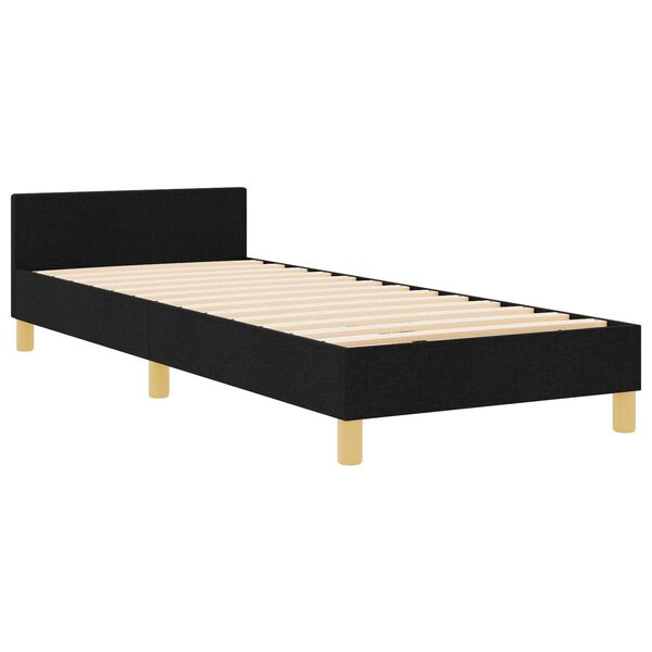 vidaXL Σκελετός Κρεβατιού με κεφαλάρι Μαύρο 100 x 200 cm ύφασμα