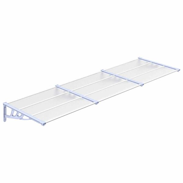 vidaXL Στέγαστρο Πόρτας Γκρι & Διαφανές 297,5x90 εκ από Πολυκαρβονικό