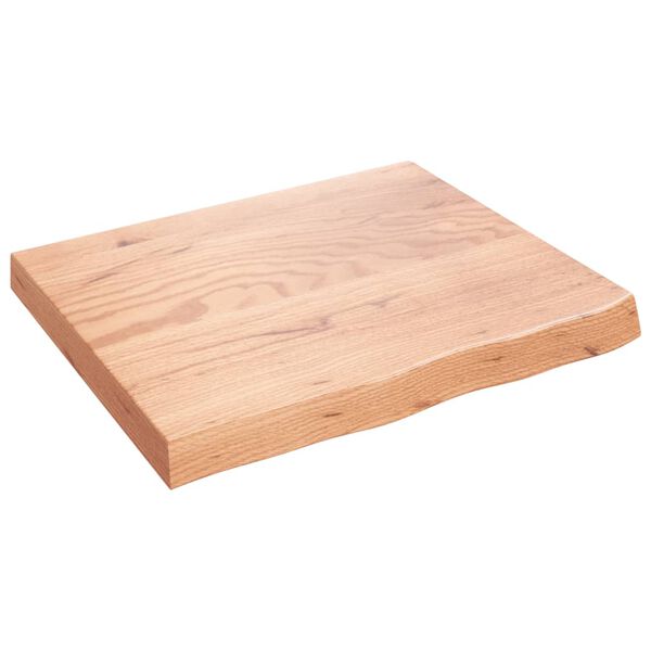 vidaXL Επιφ Τραπεζιού Αν Καφέ 60x50x(2-6)εκ. Επεξ. Μασίφ Ξύλο Δρυός