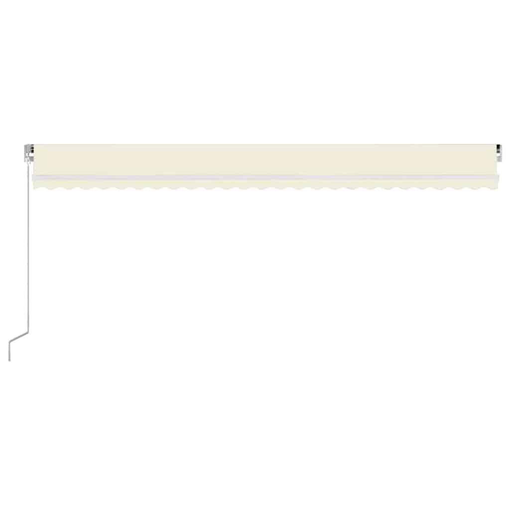 vidaXL Τέντα Συρόμενη Χειροκίνητη με LED Κρεμ 600 x 300 εκ.