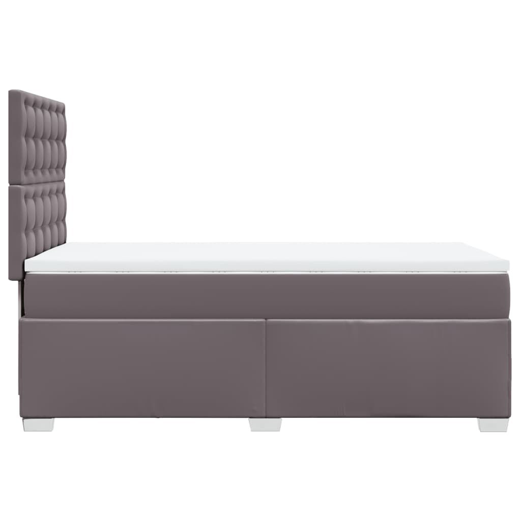 vidaXL Κρεβάτι Boxspring με Στρώμα Γκρι 80 x 200 εκ. Συνθετικό Δέρμα