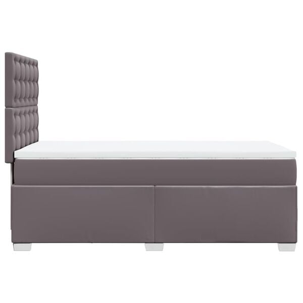 vidaXL Κρεβάτι Boxspring με Στρώμα Γκρι 80 x 200 εκ. Συνθετικό Δέρμα