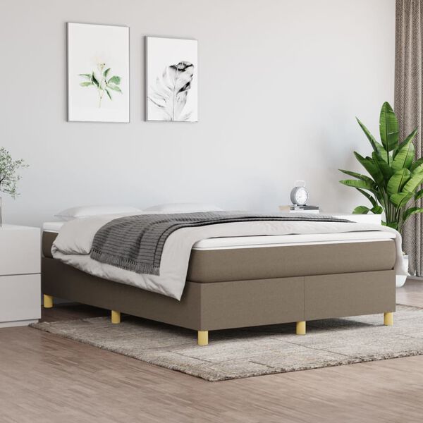 vidaXL &Kappa;&rho;&epsilon;&beta;ά&tau;&iota; Boxspring &mu;&epsilon; &Sigma;&tau;&rho;ώ&mu;&alpha; Taupe 140x200 &epsilon;&kappa;. &Upsilon;&phi;&alpha;&sigma;&mu;ά&tau;&iota;&nu;&omicron;