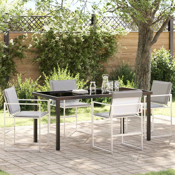 vidaXL Σέτ φαγητού για κήπο 5 pcs Λευκό 160 x 80 x 73 εκ