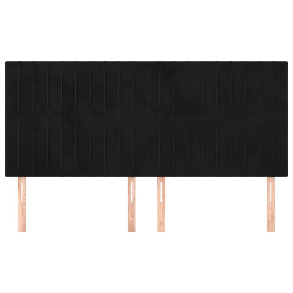 vidaXL Κεφαλάρια Κρεβατιού 4 τεμ. Μαύρα 80 x 5 x 78/88 εκ. Βελούδινο