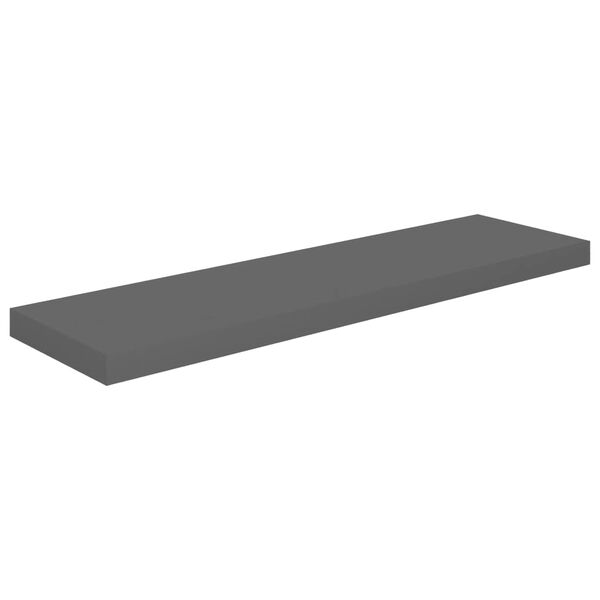 vidaXL Ράφι Τοίχου Γυαλιστερό Γκρι 90 x 23,5 x 3,8 εκ. MDF