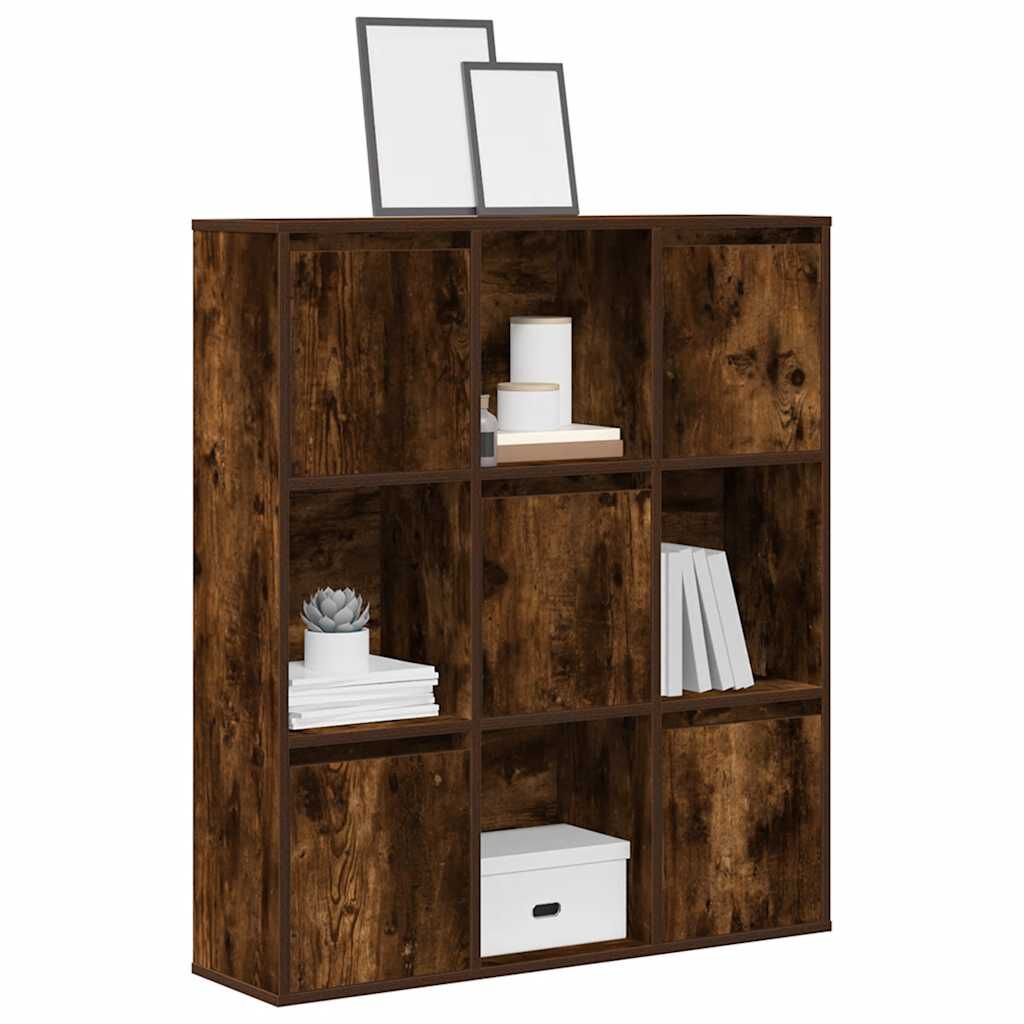 vidaXL Βιβλιοθήκη Καπνιστή Δρυς 89x24x101,5 εκ. από Επεξεργασμένο Ξύλο