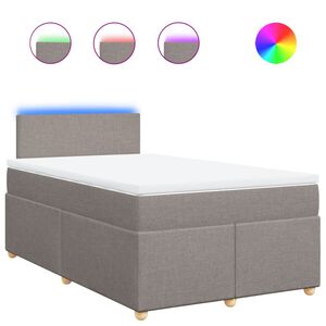vidaXL Κρεβάτι Boxspring με Στρώμα Taupe 120x190 εκ. Υφασμάτινο