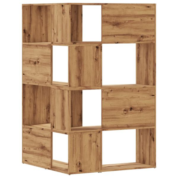 vidaXL Βιβλιοθήκη Γωνιακή 4 Επ. Αρτισιανή Δρυς 85x85x140 εκ Επεξ. Ξύλο