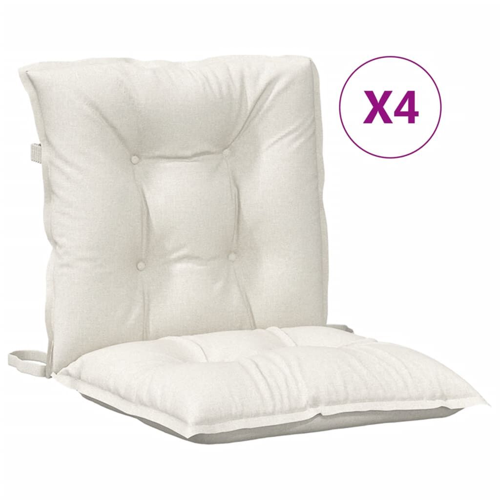 vidaXL Μαξιλάρια Καρέκλας με Πλάτη 4 τεμ. Κρεμ 100x50x7εκ. Ύφασμα