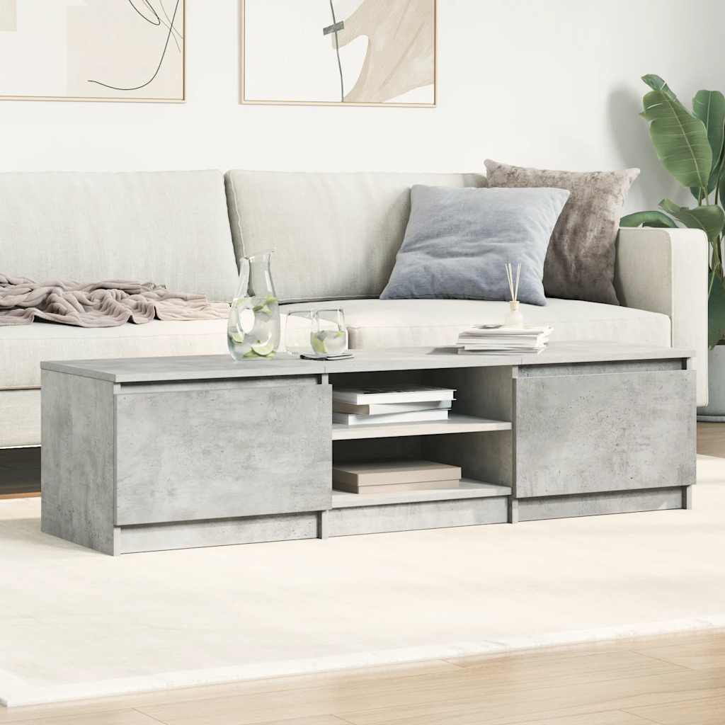 vidaXL Έπιπλο Τηλεόρασης Γκρι Σκυροδέματος 140x40x35,5 εκ. Επεξ. Ξύλο