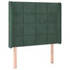 vidaXL Κρεβάτι Boxspring με Στρώμα & LED Σκ. Πράσινο 100x200εκ Βελούδο