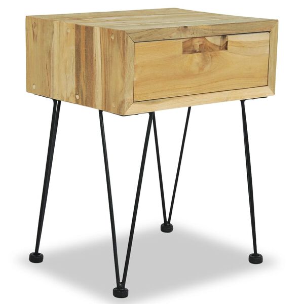 vidaXL Κομοδίνο 40 x 30 x 50 εκ. από Μασίφ Ξύλο Teak