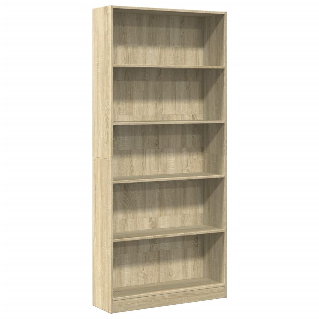 vidaXL Βιβλιοθήκη Sonoma Δρυς 80x24x176 εκ. από Επεξεργασμένο Ξύλο