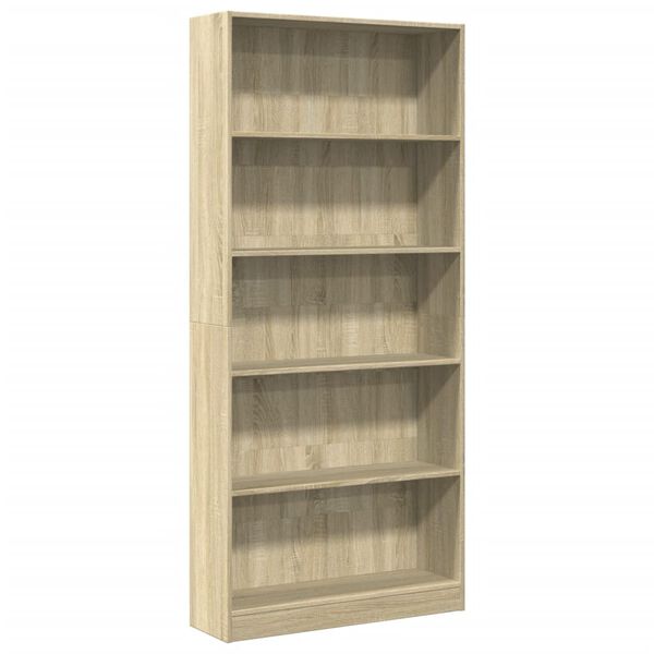 vidaXL Βιβλιοθήκη Sonoma Δρυς 80x24x176 εκ. από Επεξεργασμένο Ξύλο