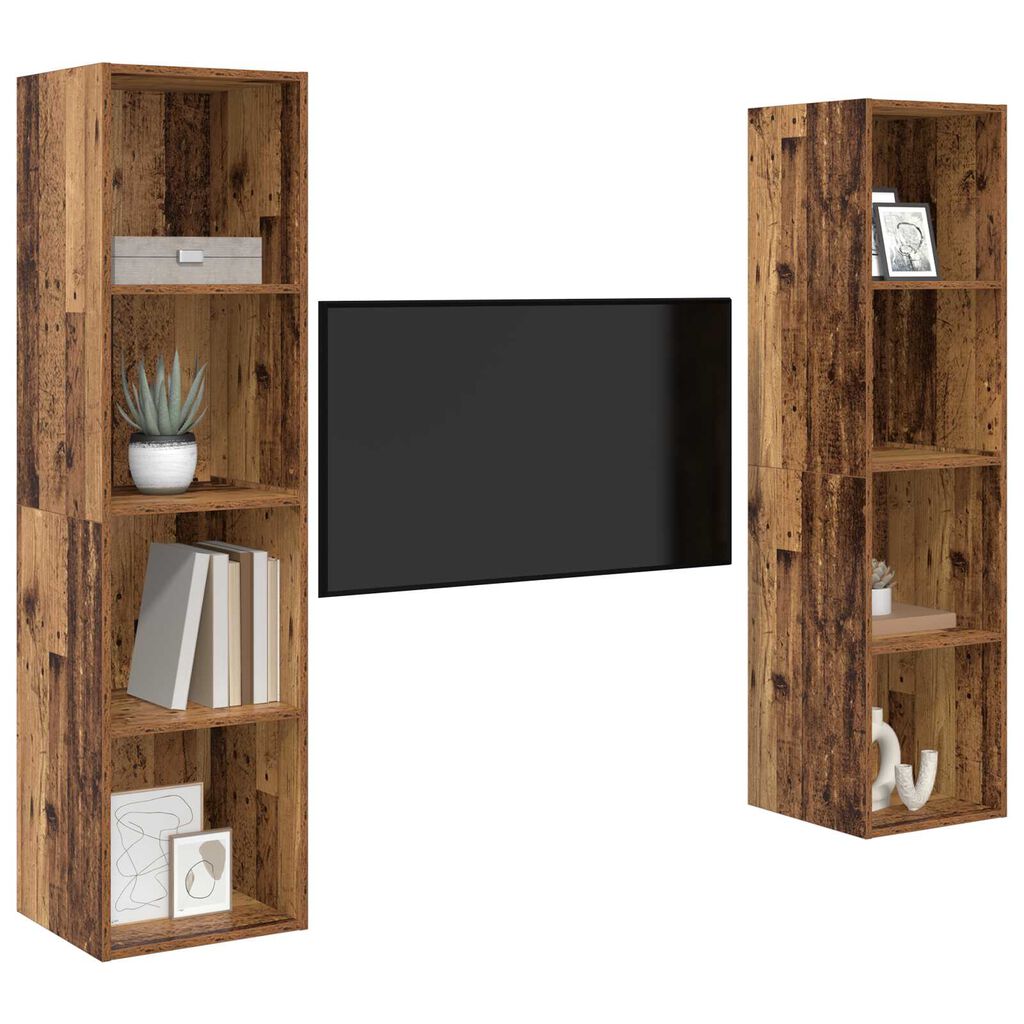 vidaXL Ντουλάπι TV 2 pcs Καφέ 37 x 37 x 142.5 εκ Επεξεργασμένο ξύλο