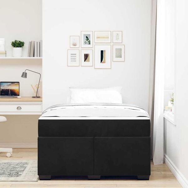 vidaXL Σκελετός κρεβατιού με στρώμα Μαύρο 120 x 190 cm Βελούδο