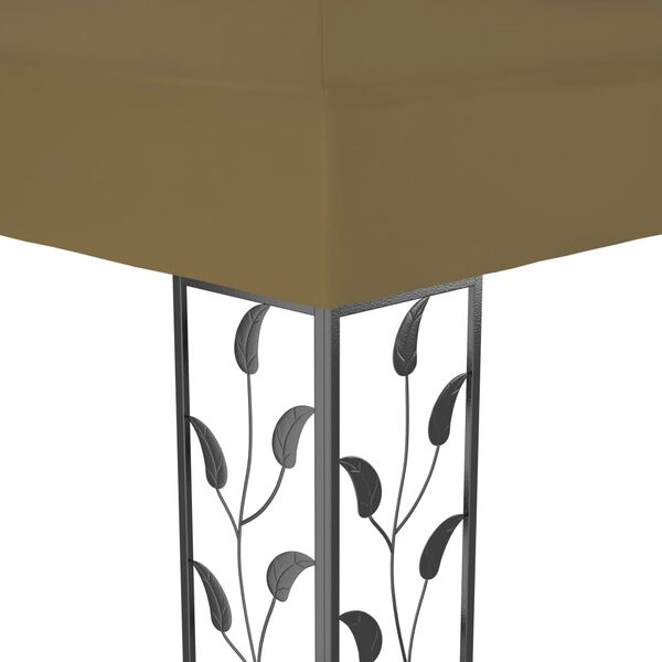 vidaXL Κιόσκι με Διπλή Οροφή Taupe 3 x 4 μ. 180 γρ/μ²