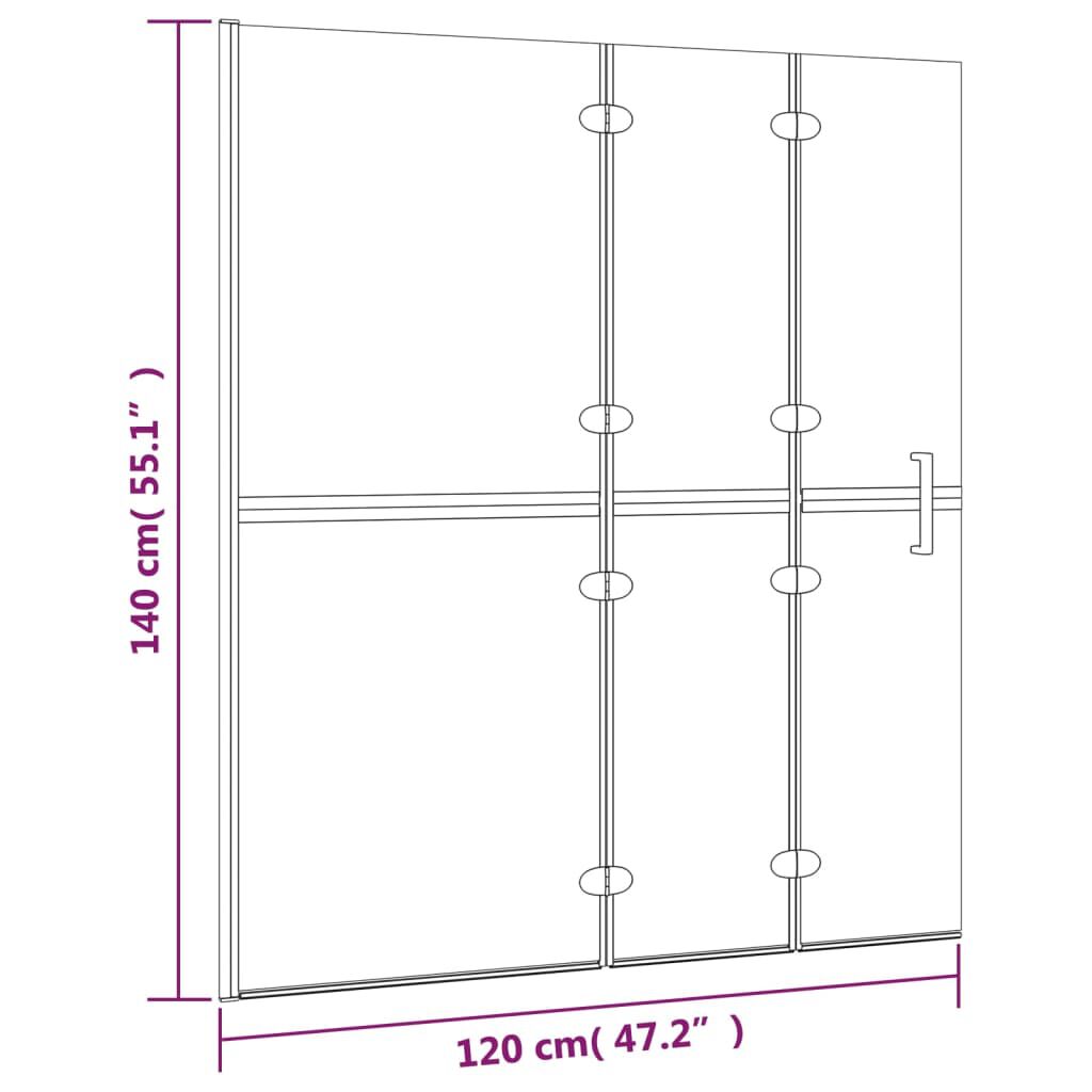 vidaXL Καμπίνα Μπανιέρας Πτυσσόμενη Λευκή 120 x 140 εκ. από ESG