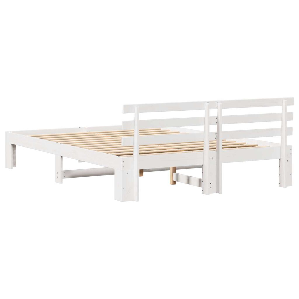 vidaXL Ξύλινο Κρεβάτι Λευκό Ξύλο 140 x 200 cm Ανθεκτικό