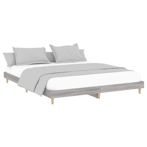 vidaXL Πλαίσιο Κρεβατιού Γκρι Sonoma 200x200 εκ. Επεξεργασμένο Ξύλο