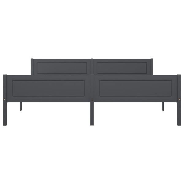 vidaXL Πλαίσιο Κρεβατιού Γκρι 180 x 200 εκ. από Μασίφ Ξύλο Πεύκου