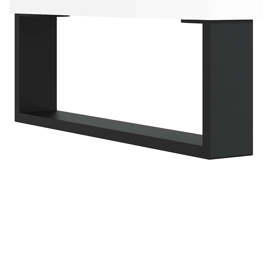 vidaXL Ντουλάπι Μπάνιου Γυαλ. Λευκό 80 x 33 x 60 εκ. από Επεξεργ. Ξύλο