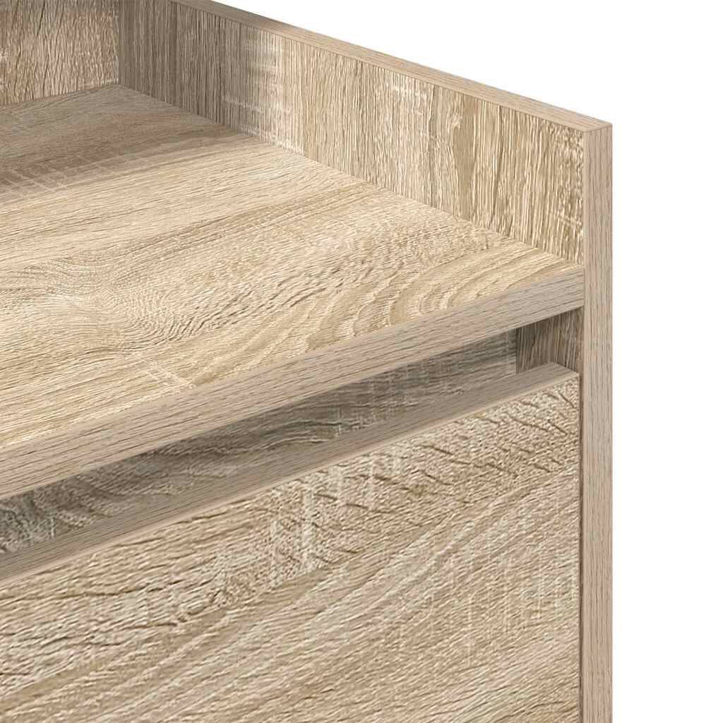 vidaXL Κομοδίνα με 2 συρτάρια 2 τεμάχια Sonoma Δρυς 38x34x80 εκ.