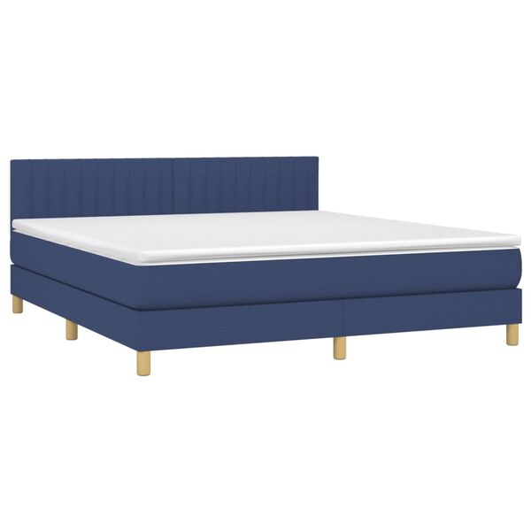vidaXL &Kappa;&rho;&epsilon;&beta;ά&tau;&iota; Boxspring &mu;&epsilon; &Sigma;&tau;&rho;ώ&mu;&alpha; & LED &Mu;&pi;&lambda;&epsilon; 160x200 &epsilon;&kappa;. &Upsilon;&phi;&alpha;&sigma;&mu;ά&tau;&iota;&nu;&omicron;