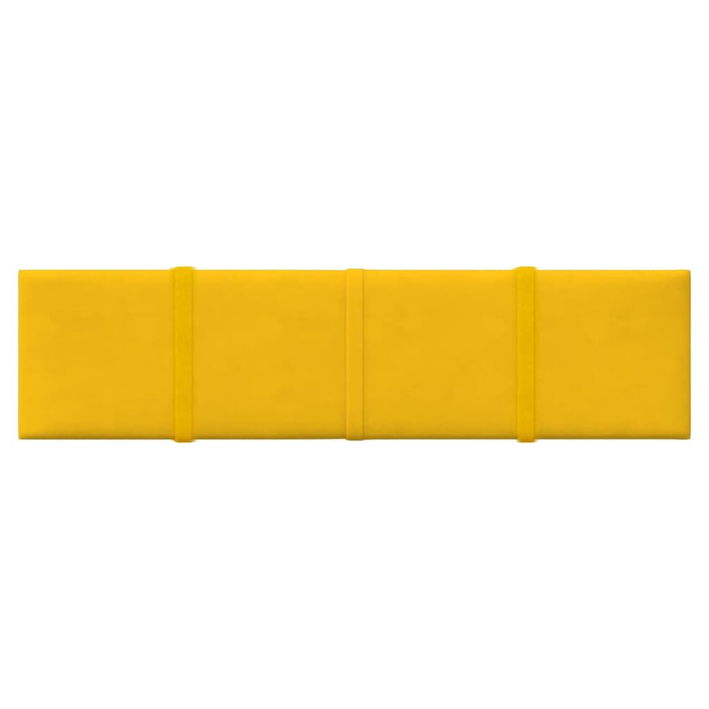 vidaXL Πάνελ Τοίχου 12 τεμ. Κίτρινα 60 x 15 εκ. 1,08 μ² Βελούδινα