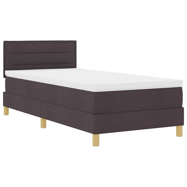 vidaXL Κρεβάτι box spring με στρώμα με στρώμα Σκούρο καφέ Σκούρο καφέ