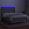 vidaXL &Kappa;&rho;&epsilon;&beta;ά&tau;&iota; Boxspring &mu;&epsilon; &Sigma;&tau;&rho;ώ&mu;&alpha; & LED &Alpha;&nu;.&Gamma;&kappa;&rho;&iota; 140x190&epsilon;&kappa;. &Upsilon;&phi;&alpha;&sigma;&mu;ά&tau;&iota;&nu;&omicron;