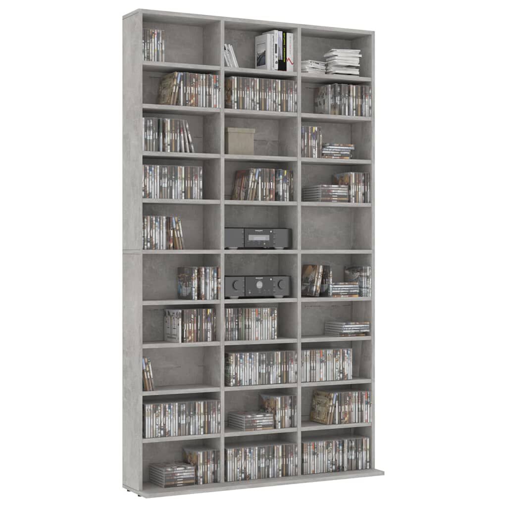 vidaXL Έπιπλο για CD Γκρι Σκυρ. 102x16x177,5εκ. από Επεξεργασμένο Ξύλο