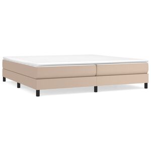 vidaXL Κρεβάτι Boxspring με Στρώμα Καπουτσίνο 200x200εκ.από Συνθ.Δέρμα