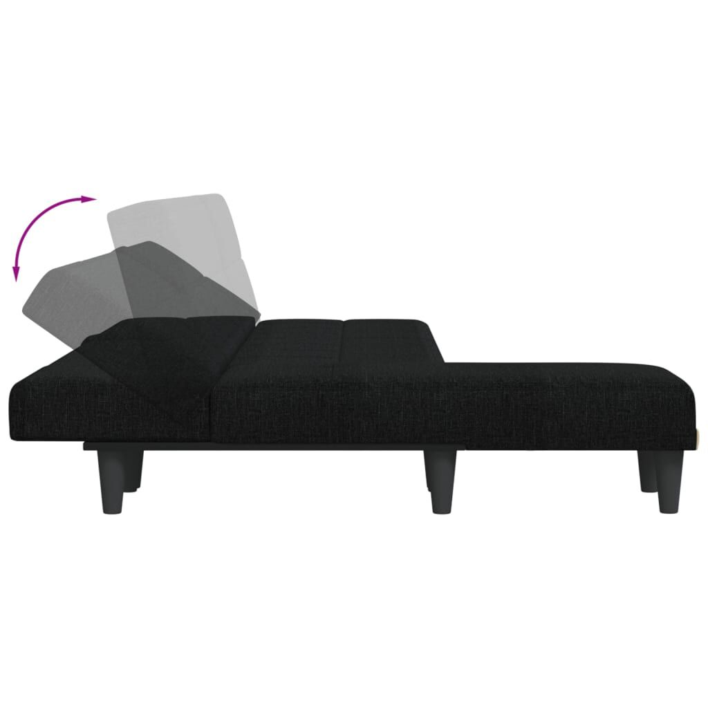 vidaXL Καναπές Κρεβάτι Γωνιακός Μαύρος 255x140x70 εκ. Υφασμάτινος