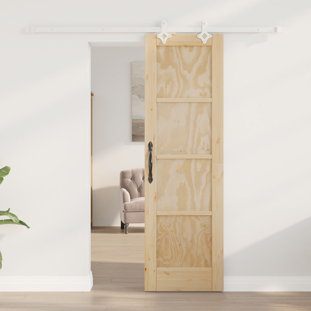 vidaXL Συρόμενη Πόρτα με Σετ Εξαρτημάτων 61x198.5 εκ Μασίφ Ξύλο Πεύκου, vidaXL Εσωτερική Πόρτα 'ORKDAL'61x198.5 εκ Μασίφ Ξύλο Πεύκου
