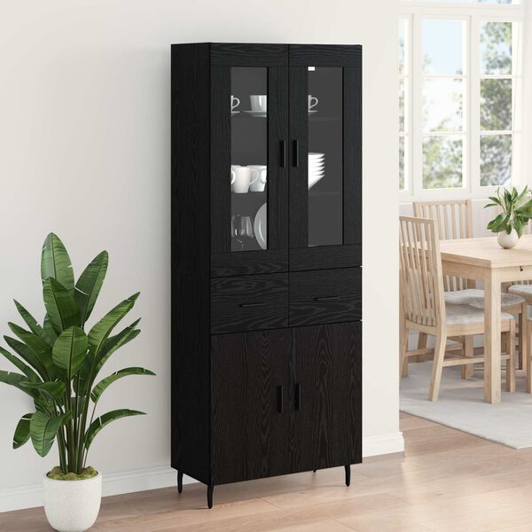 vidaXL Highboard &mu;&epsilon; &sigma;&upsilon;&rho;&tau;ά&rho;&iota; 2 pcs &Mu;&alpha;ύ&rho;&eta; &Omicron;&xi;&upsilon;ά &Sigma;ύ&nu;&theta;&epsilon;&tau;&omicron; &Xi;ύ&lambda;&omicron; &kappa;&alpha;&iota; &Gamma;&upsilon;&alpha;&lambda;ί
