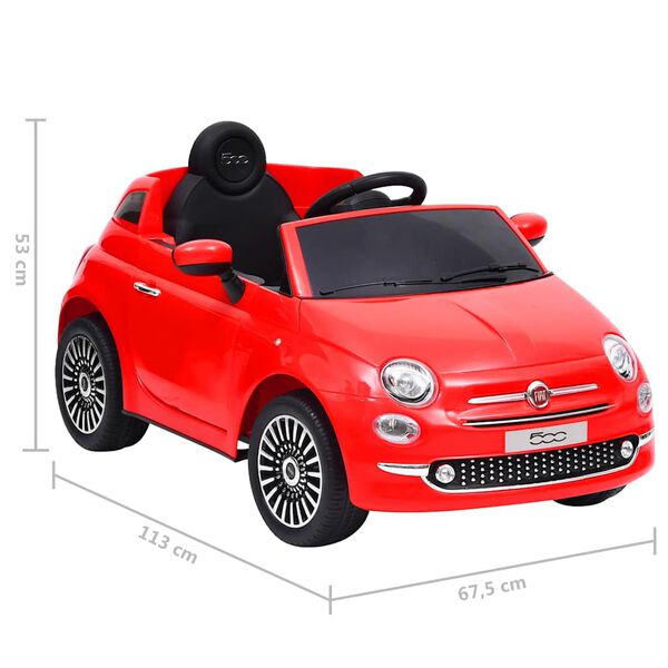 vidaXL Παιδικό Αυτοκίνητο Ηλεκτρικό Fiat 500 Κόκκινο