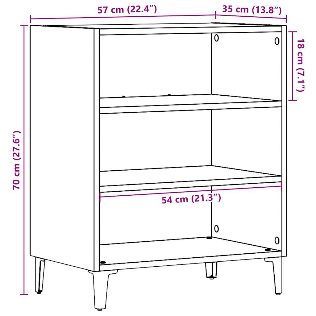 vidaXL Μπουφές Αρτισιανή Δρυς 57x35x75 εκ. από Επεξεργασμένο Ξύλο
