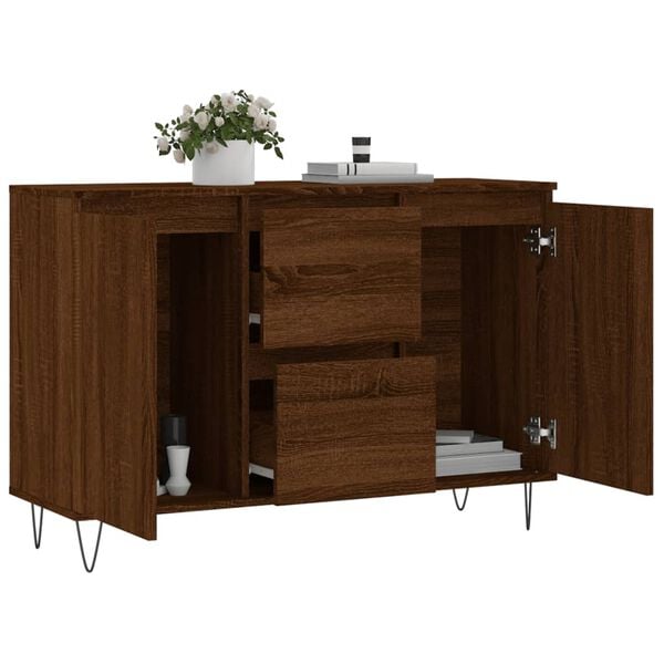 vidaXL Μπουφές Καφέ Δρυς 101,5 x 35 x 70 εκ. από Επεξεργασμένο Ξύλο