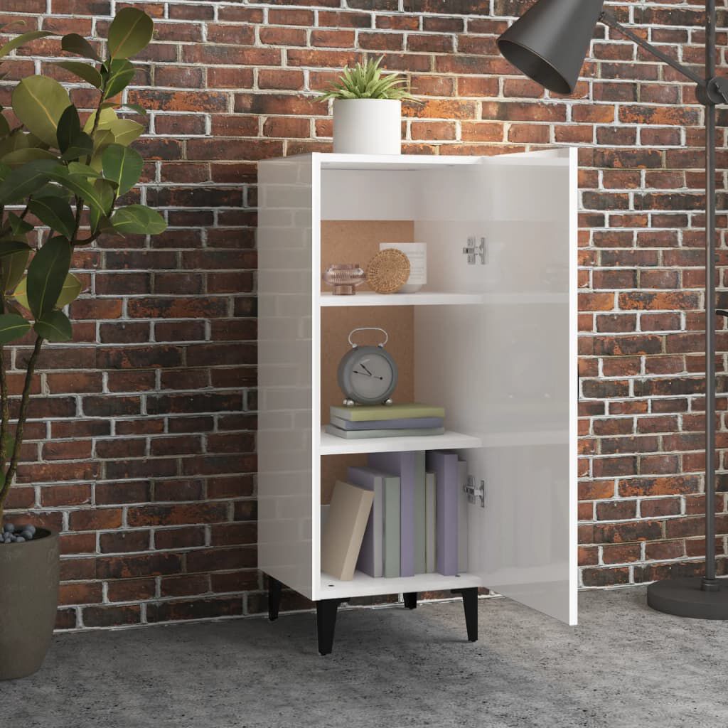 vidaXL Ντουλάπι Γυαλιστερό Λευκό 34,5x34x90 εκ. Επεξεργασμένο Ξύλο